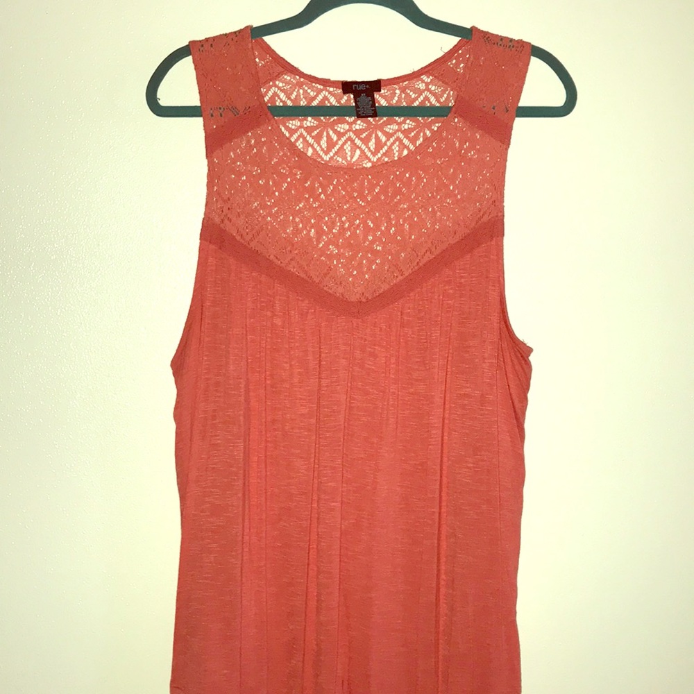 Coral Lace top tank top 2X